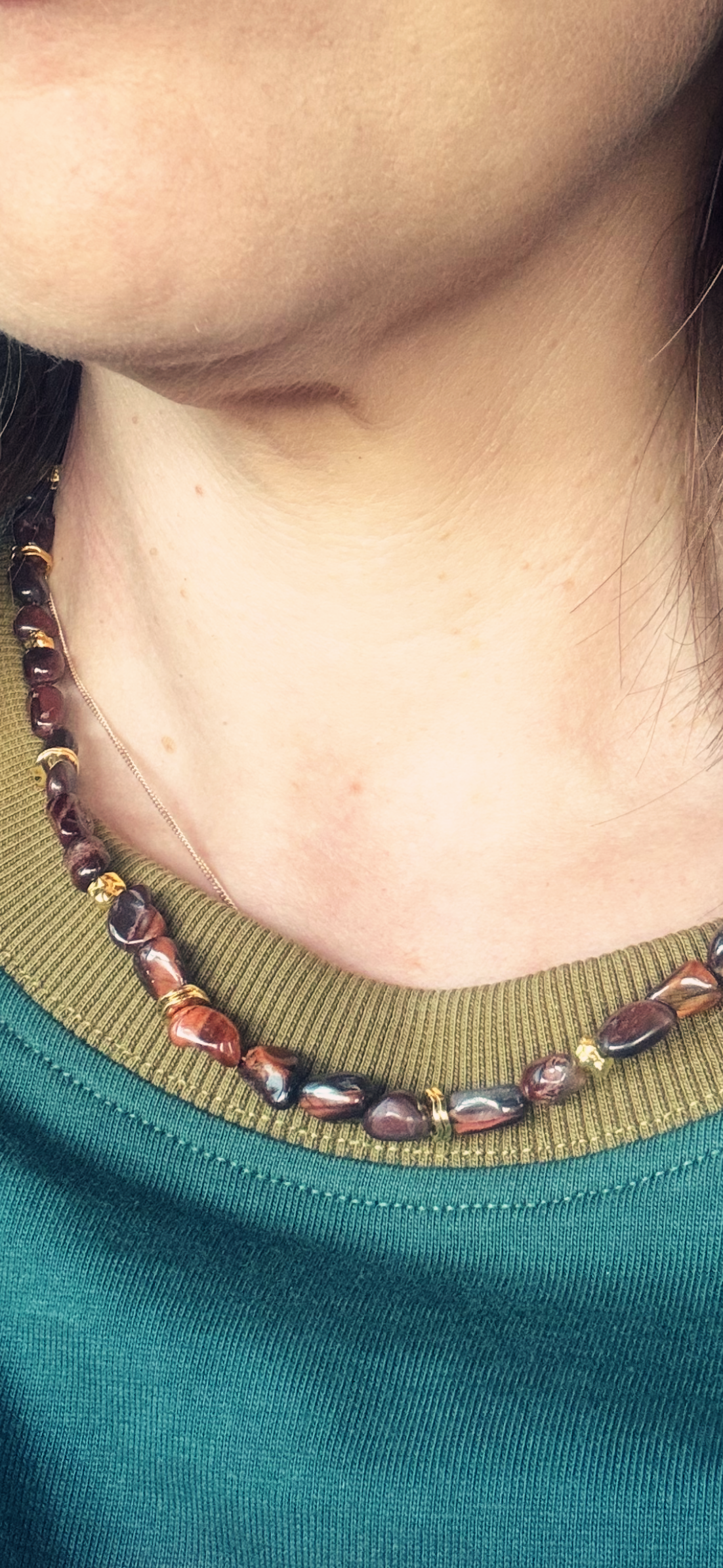 Red Tiger's Eye Beaded Necklace PREORDER