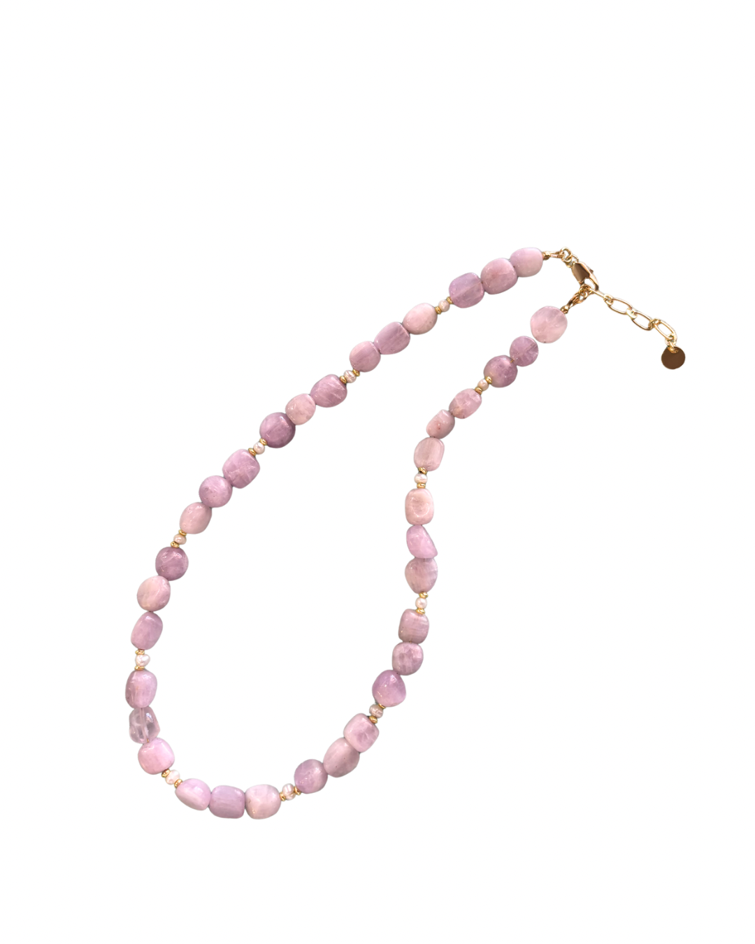 Kunzite and pearl Beaded Necklace PREORDER