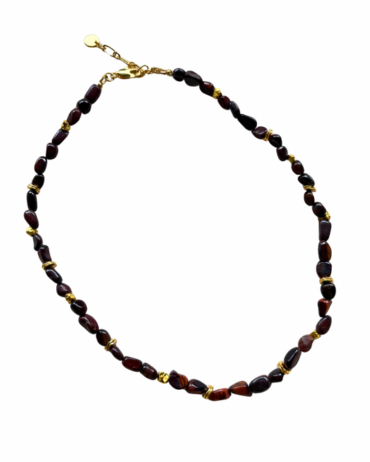 Red Tiger's Eye Beaded Necklace PREORDER