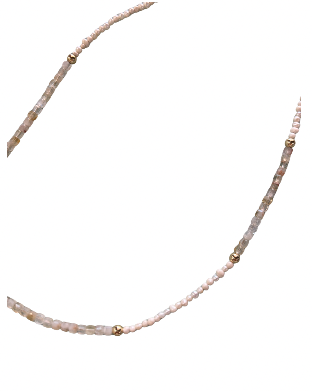Citrine and pearl Beaded Necklace PREORDER